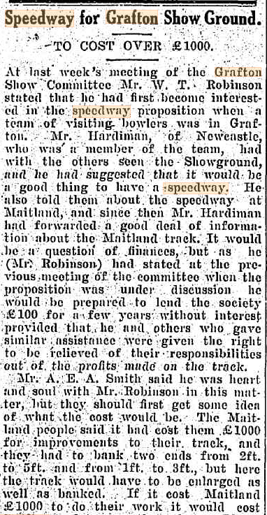 Snippet is from the Daily Examiner (Grafton) on the 10th November 1925 